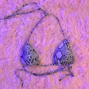 White snake skin colored bikini top.